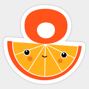 Kawaii Illustration Orange Sticker